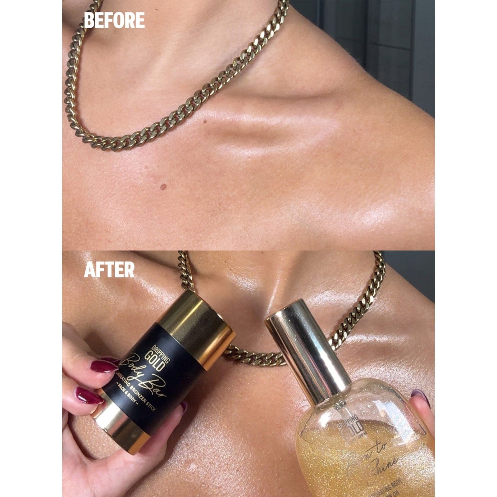 Dripping Gold Luxury Tanning Body Bar Illuminating Stick Champagne 36g