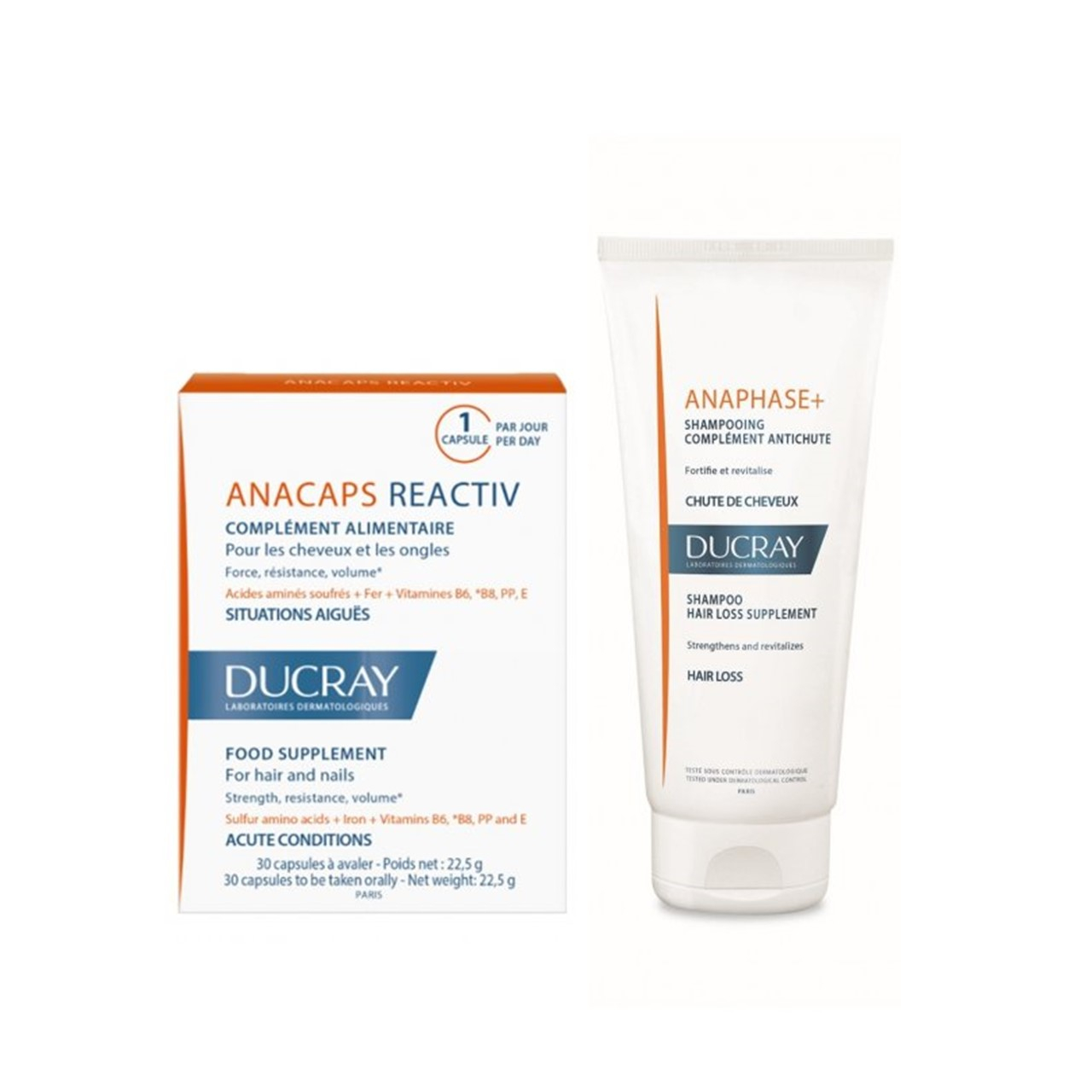 Ducray Anacaps Reactiv Hair&Nails Acute Conditions x30 + Shampoo 200ml