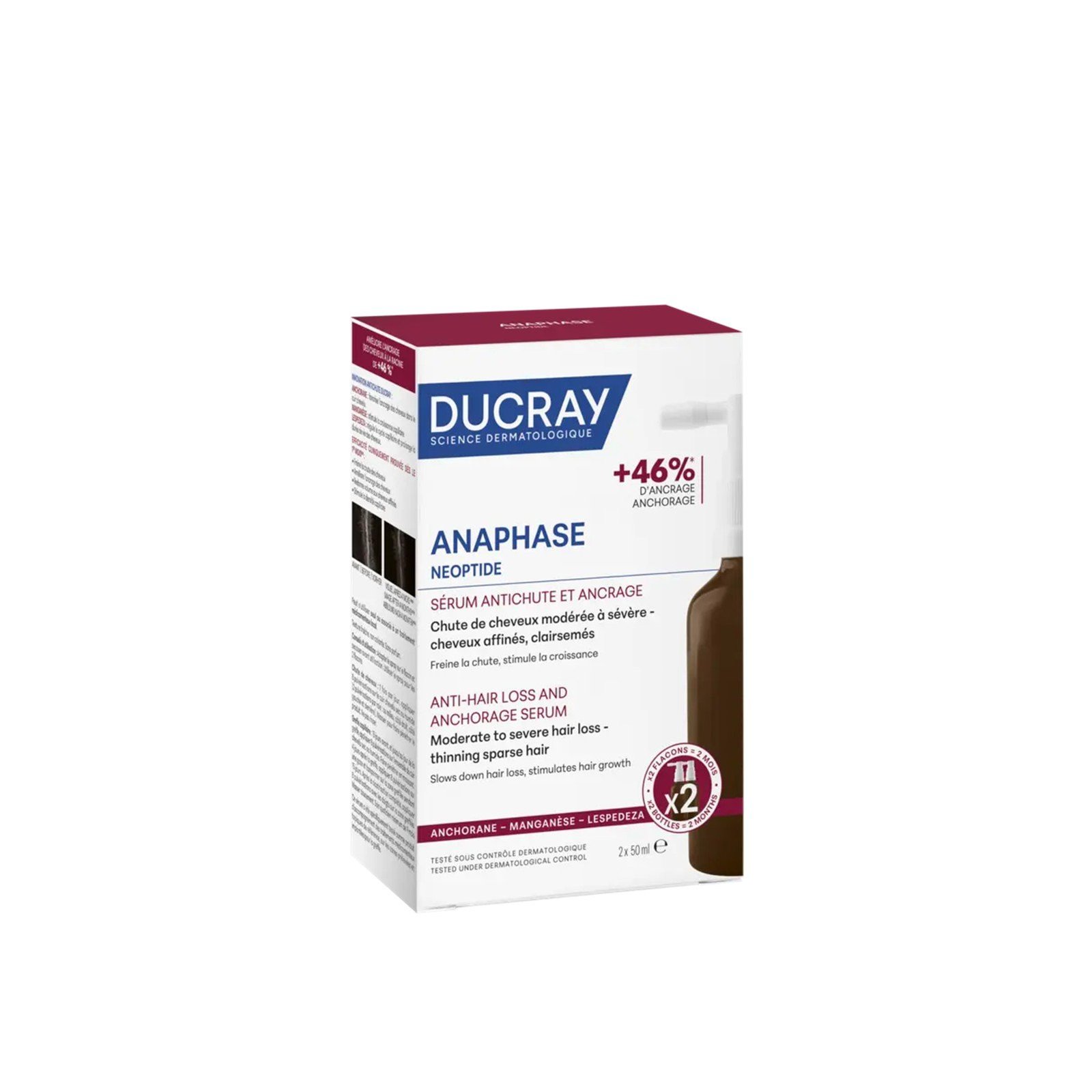 Ducray مصل نيوبتيد المضاد لتساقط الشعر وتثبيت الشعر 2 × 50 مل