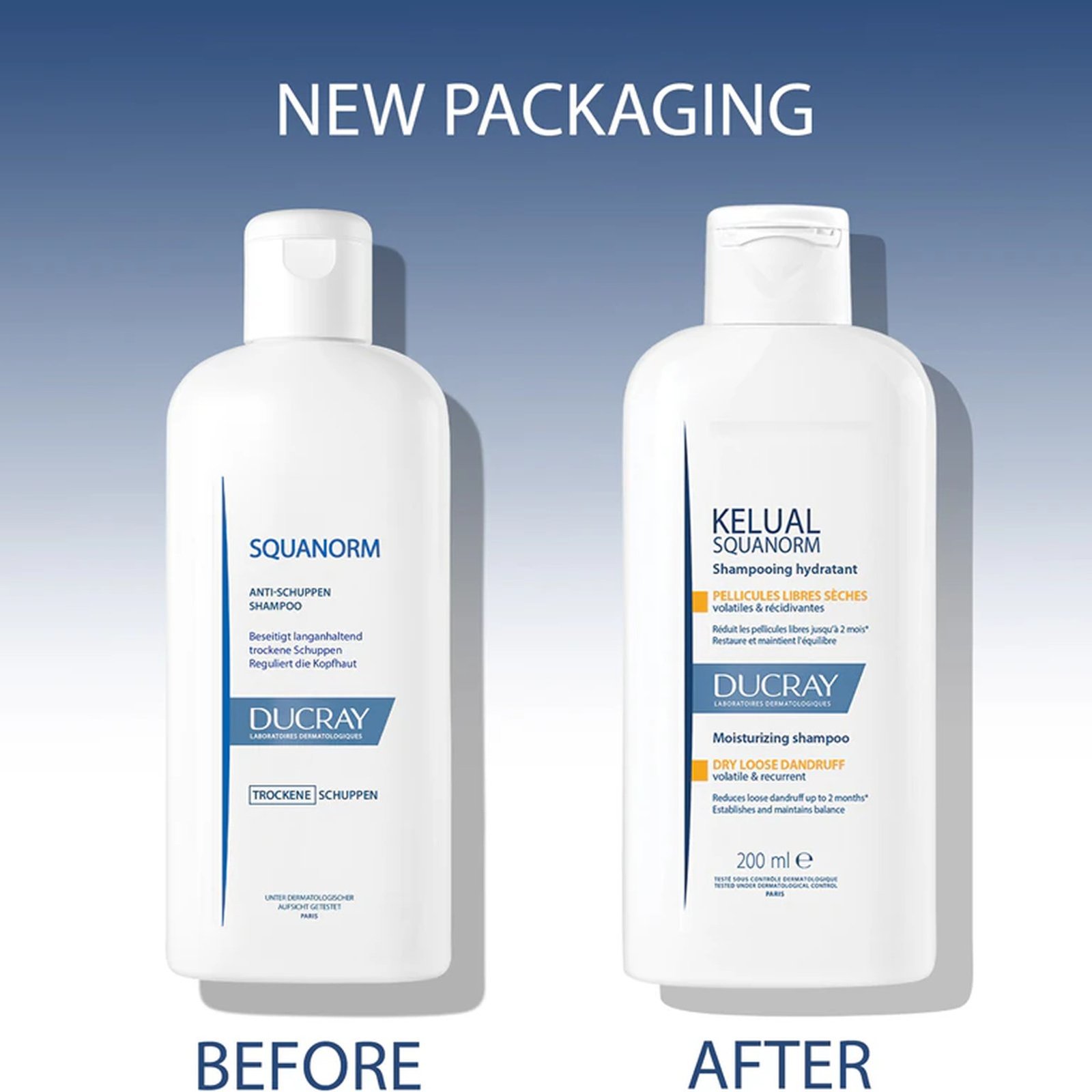 Ducray Kelual Squanorm Anti-Dandruff Moisturizing Shampoo 200ml