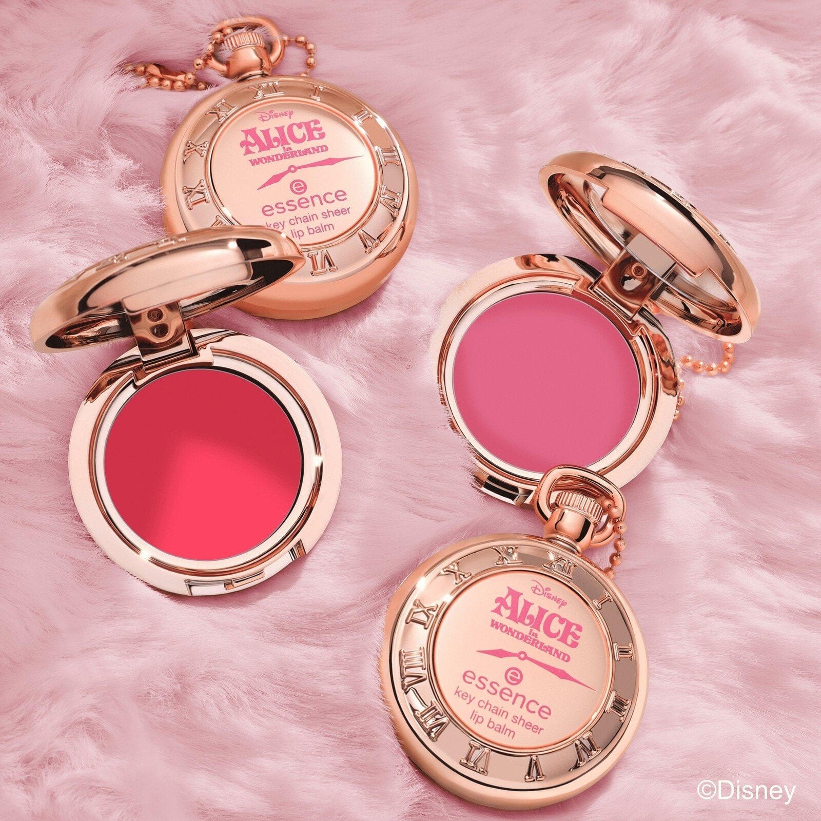 essence Disney Alice in Wonderland Key Chain Sheer Lip Balm 01 Late But Cute 1.35g