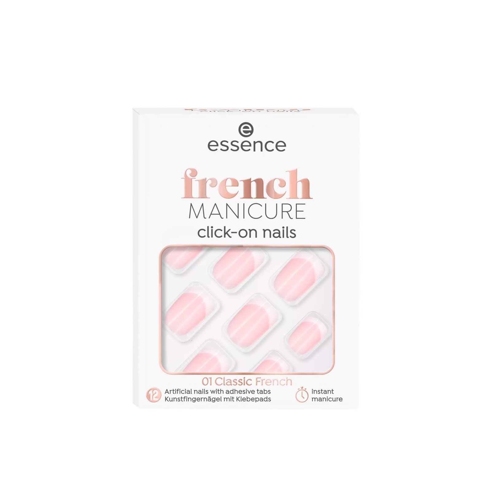 essence French Manicure Click-On Nails 01 Classic French x12