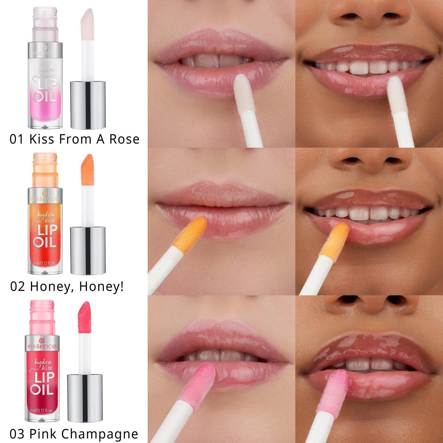essence Hydra Kiss Lip Oil 01 Kiss From a Rose 4ml