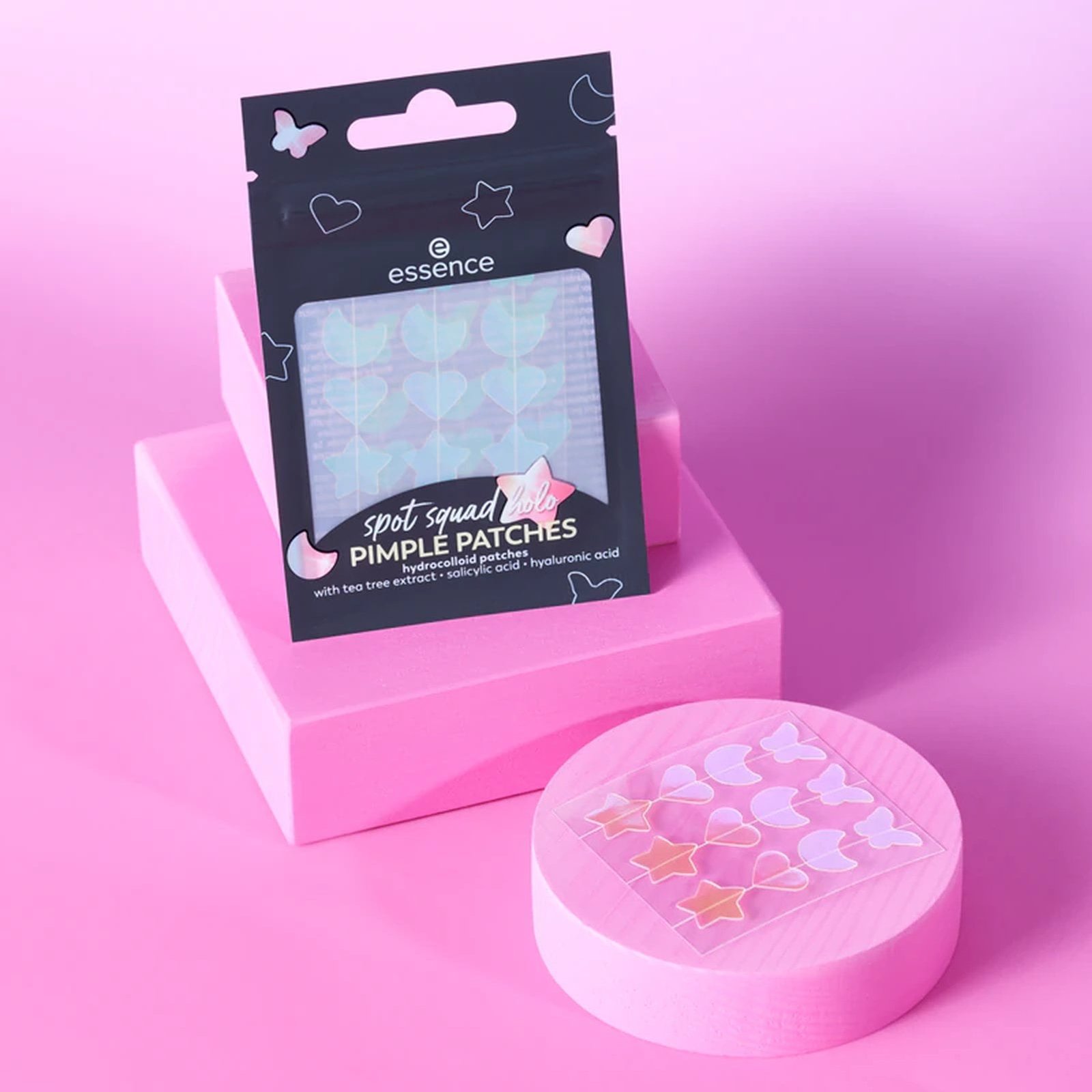 essence Parches holográficos para granos Spot Squad, paquete de 24