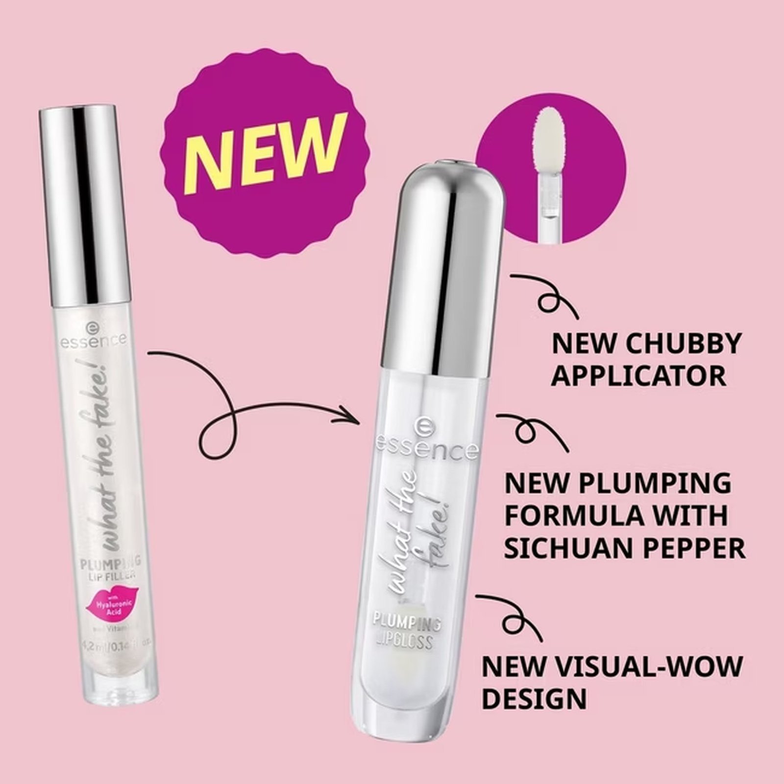 essence What the Fake! Plumping Lipgloss 101 Main Squeeze 4ml