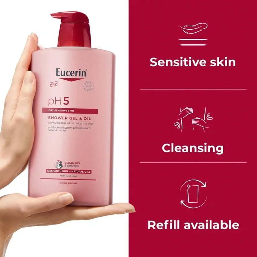 Eucerin pH5 Shower Gel & Oil 1L