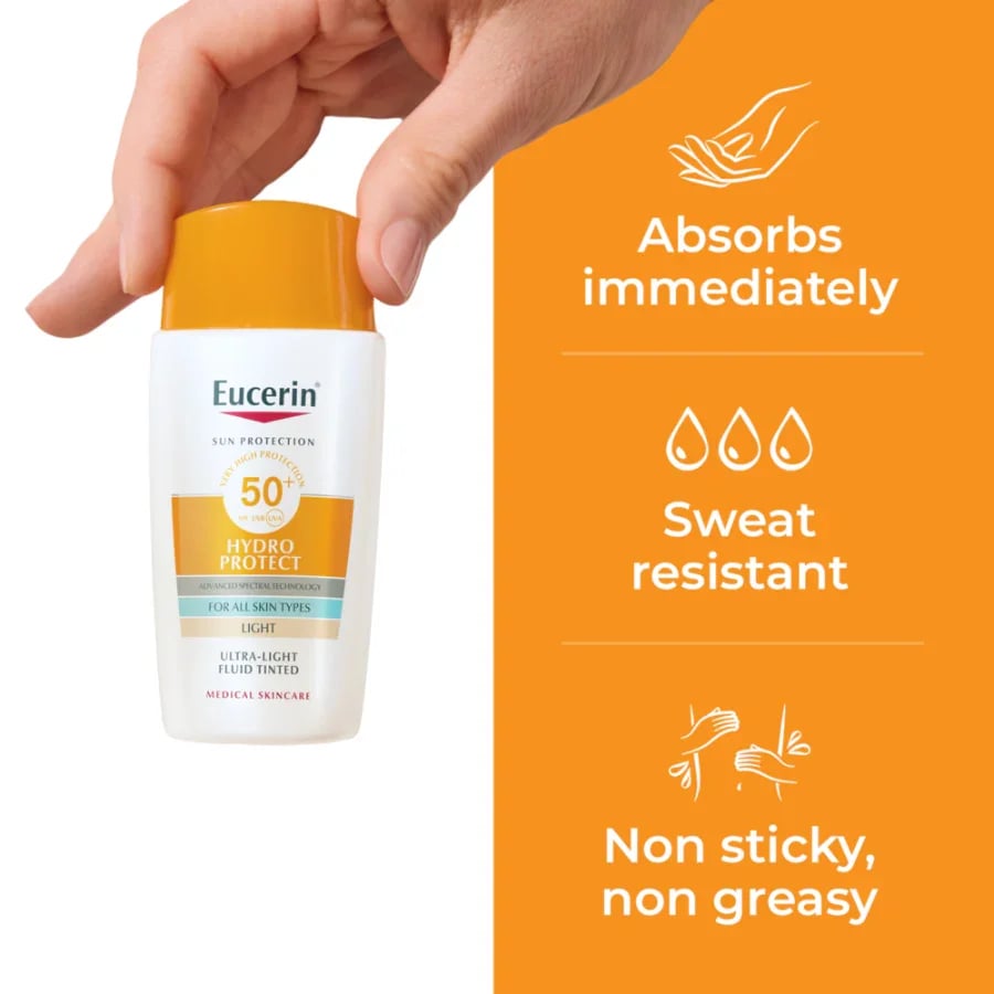 Eucerin Sun Hydro Protect Ultra-Light Tinted Fluid Sunscreen SPF50+ Light 50ml (1.69floz)