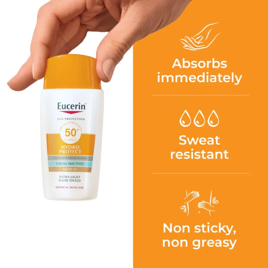 Eucerin Sun Hydro Protect Fluide Solaire Ultra-Léger Teinté SPF50+ Medium 50ml