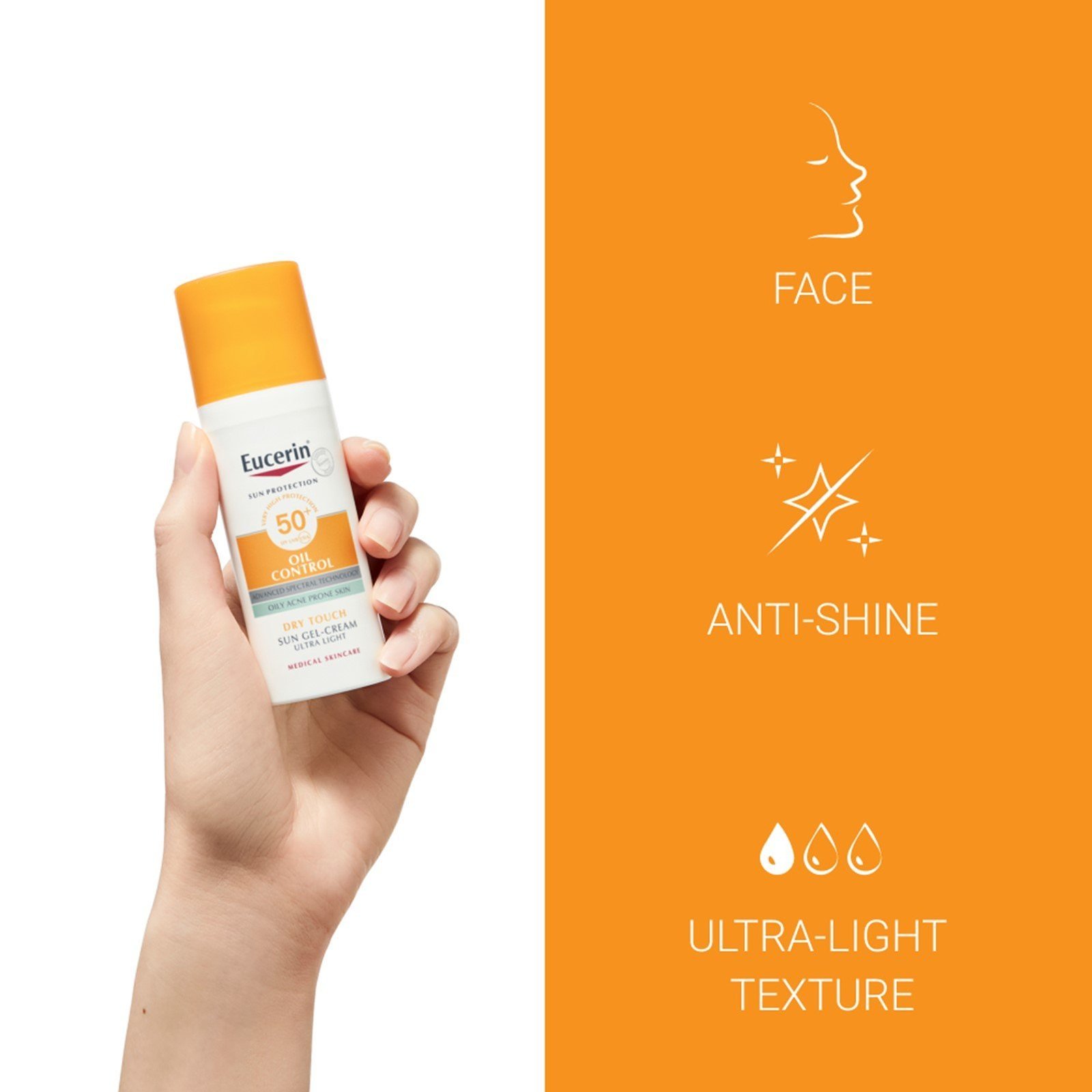 Eucerin Sun Face Oil Control Gel-Cream SPF 50+ 50ml, Make You More Klassy  !