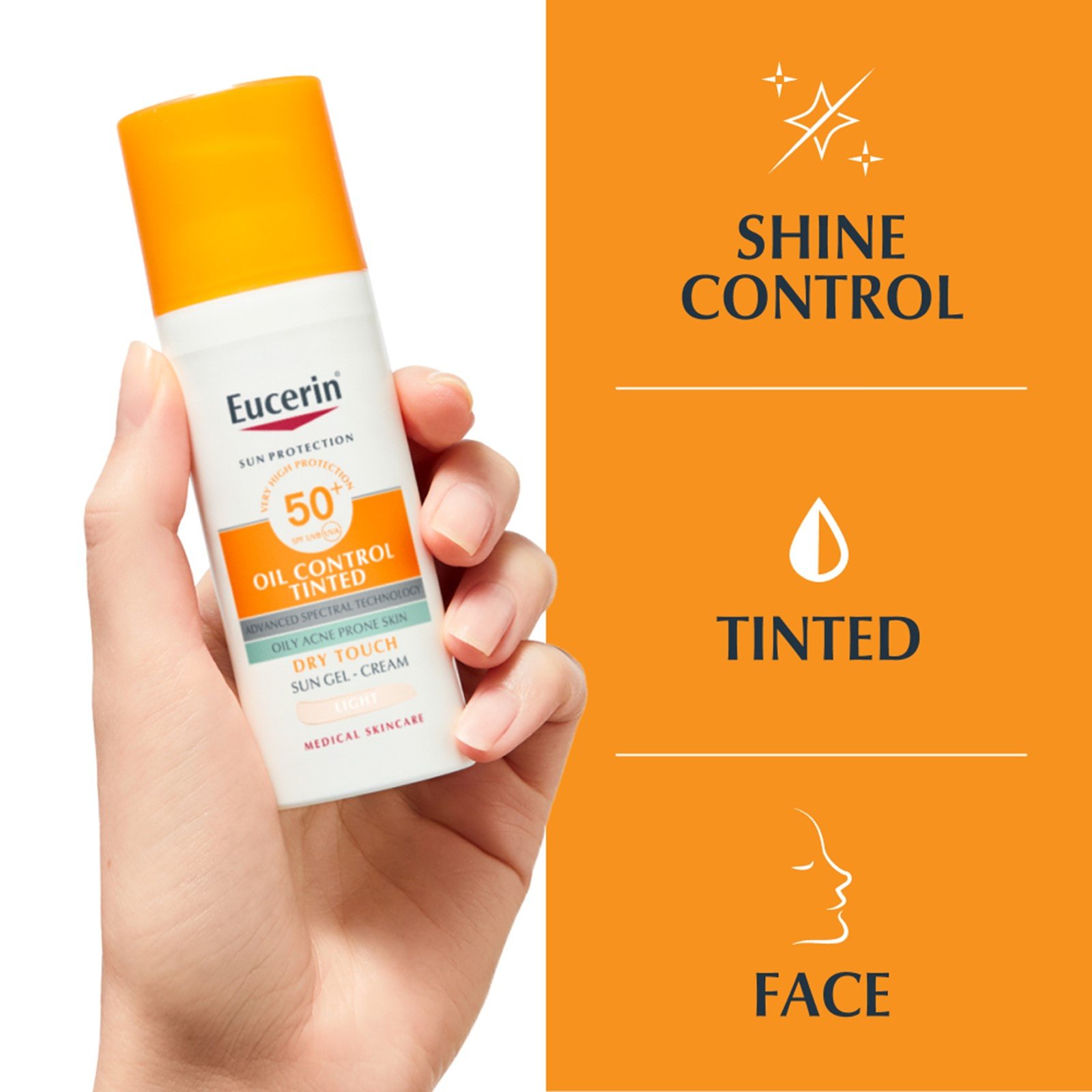 Buy Now - Eucerin Oil Control Sun Face Dry Touch Sunscreen Medium Tone SPF  50: Advanced Spectral Technology with UVA/UVB Sunscreens, Licochalcone A,  Glycyrrhetinic Acid and Carnitine for Skin Prone to Acne