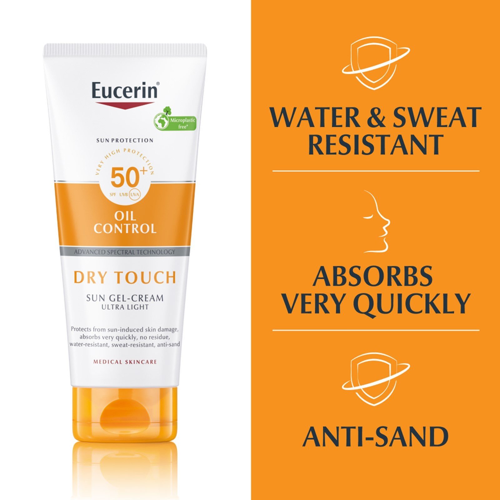 Eucerin Sunscreen Sun Dry Touch Oil Control Face Gel Cream SPF50 50 ml.  Traking for sale online