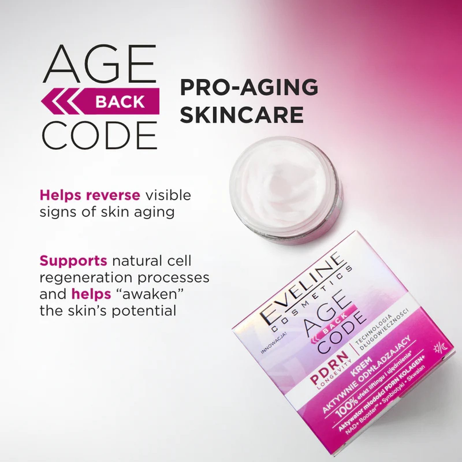 Eveline Cosmetics Age Back Code PDRN Actively Rejuvenating Cream 50ml