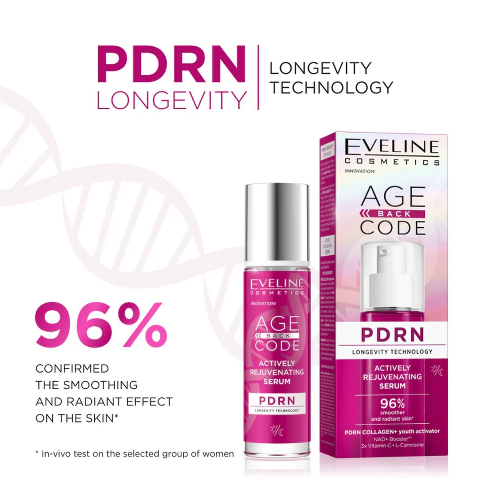 Eveline Cosméticos Age Back Code: Suero rejuvenecedor activo con PDRN, 30 ml