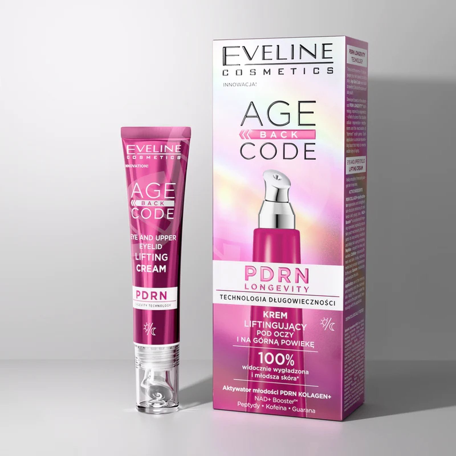 Eveline Cosméticos Age Back Code PDRN Crema reafirmante para el contorno de los ojos y el párpado superior, 15 ml