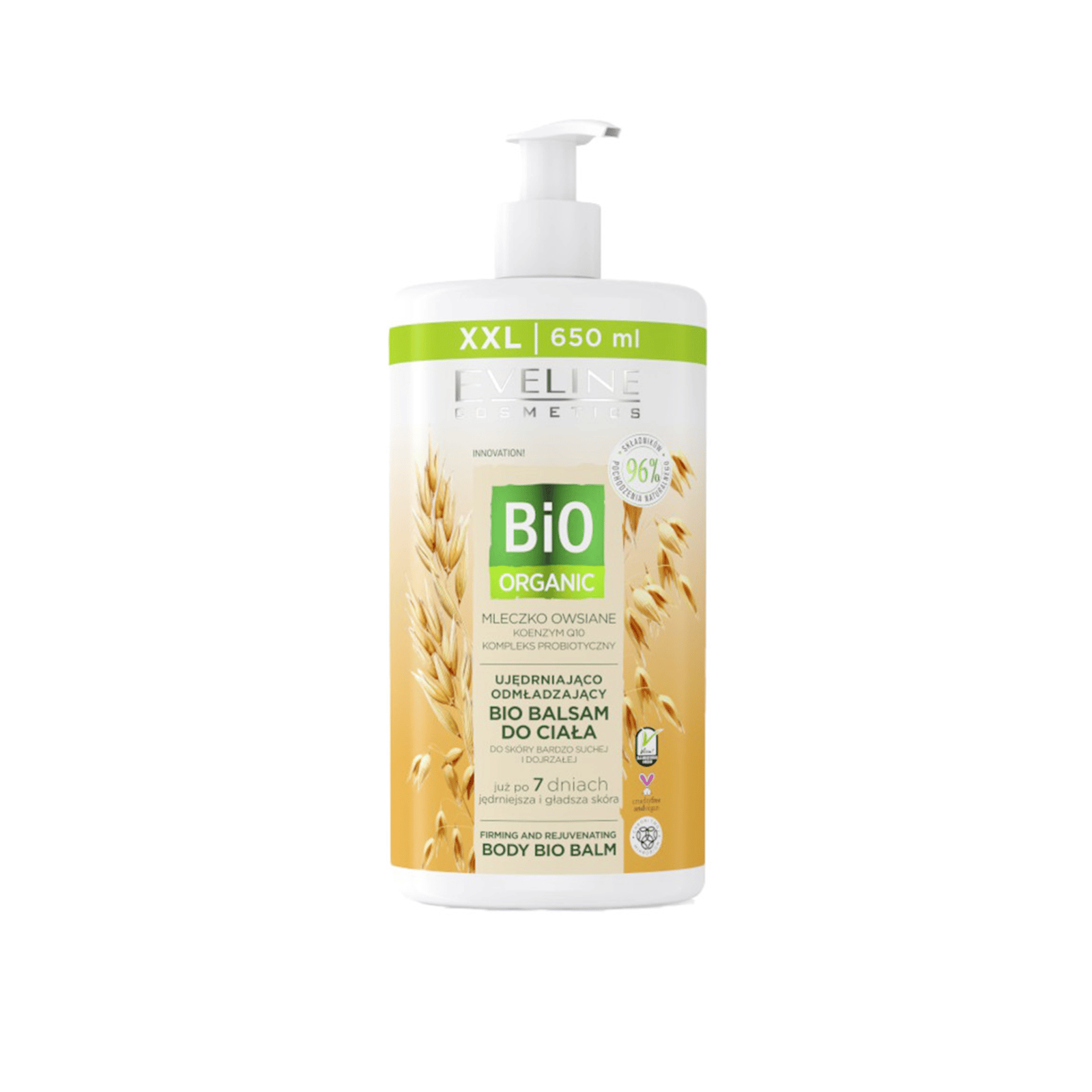 Eveline Cosmetics Bio Organic Firming and Rejuvenating Body Balm Oat Milk 650ml