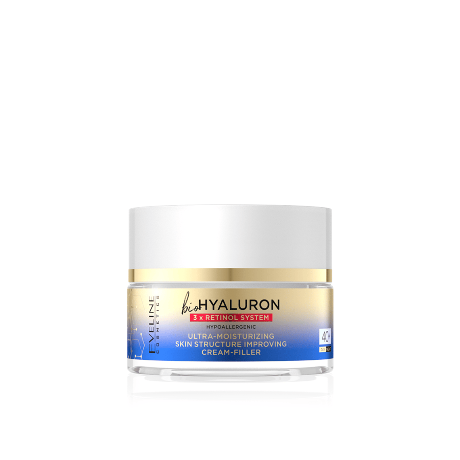 Eveline Cosmetics BioHyaluron 3x Retinol System 40+ Ultra-Moisturizing Cream 50ml (1.76 fl oz)