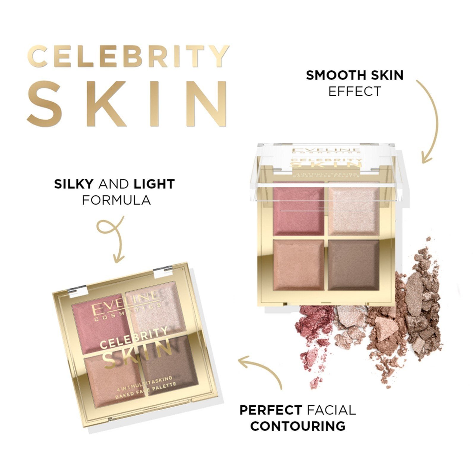 Eveline Cosmetics Celebrity Skin 4-in-1 Multitasking Baked Face Palette
