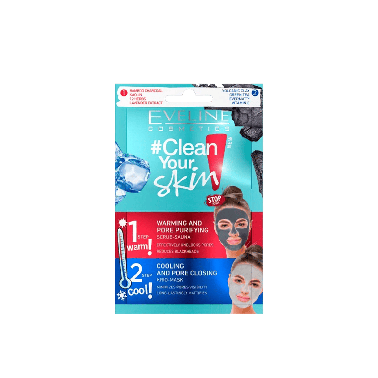 Eveline Cosmetics Clean Your Skin! Warming And Cooling Mask 2x5ml