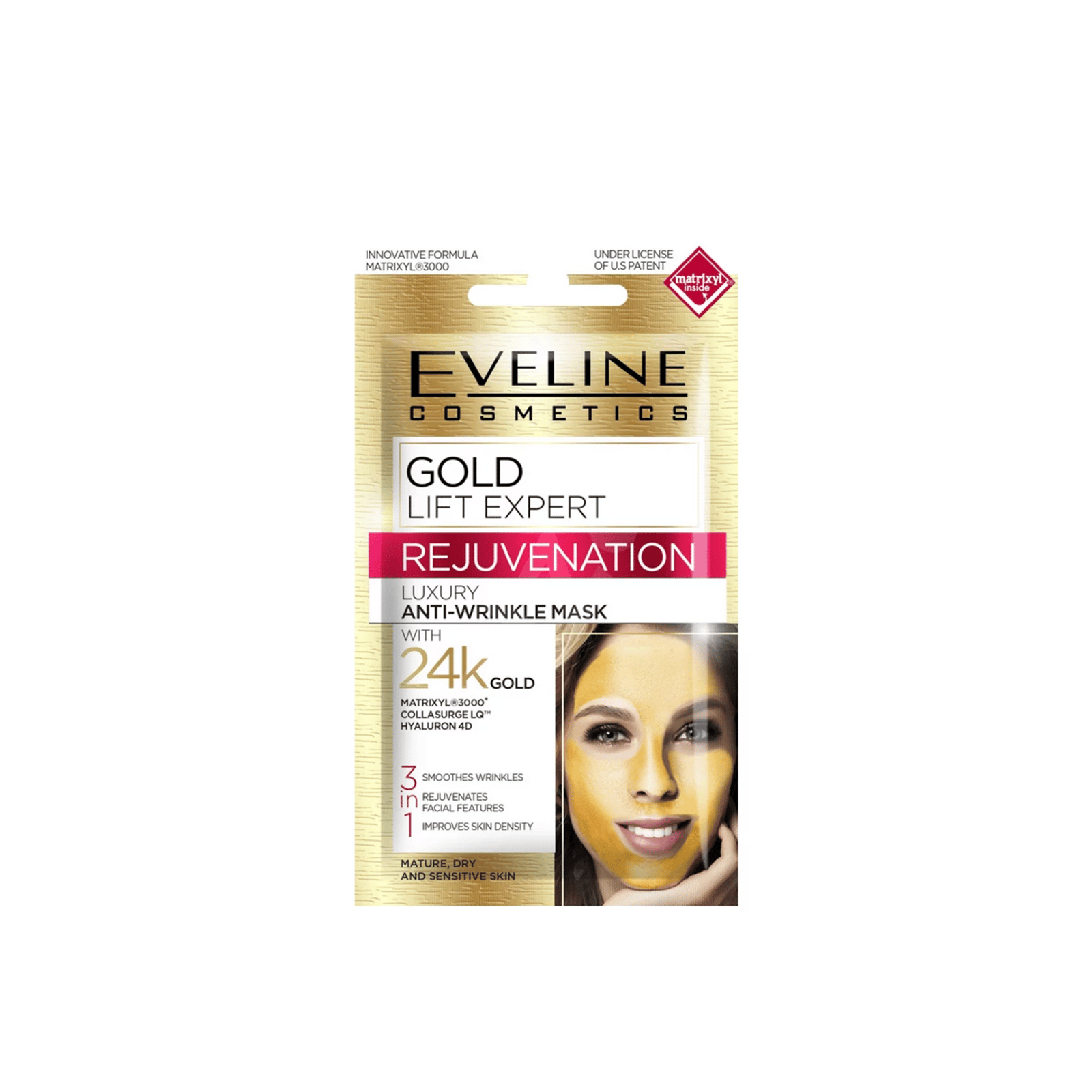 Eveline Cosmetics Gold Lift Expert Rejuvenation Luxury 3-In-1 Anti-Wrinkle Mask 7ml