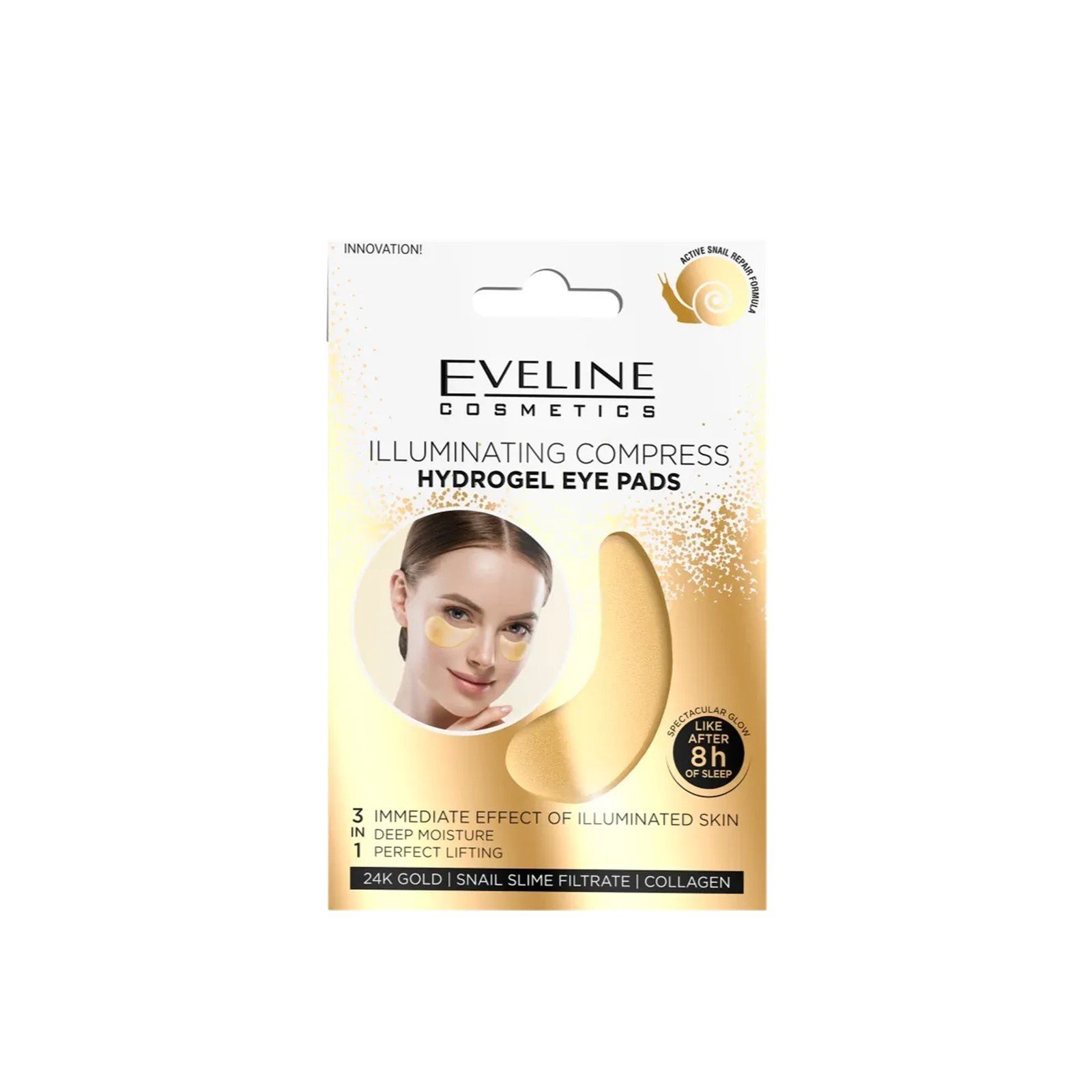 Eveline Cosmetics Illuminating Compress 3-In-1 Hydrogel Eye Pads x2