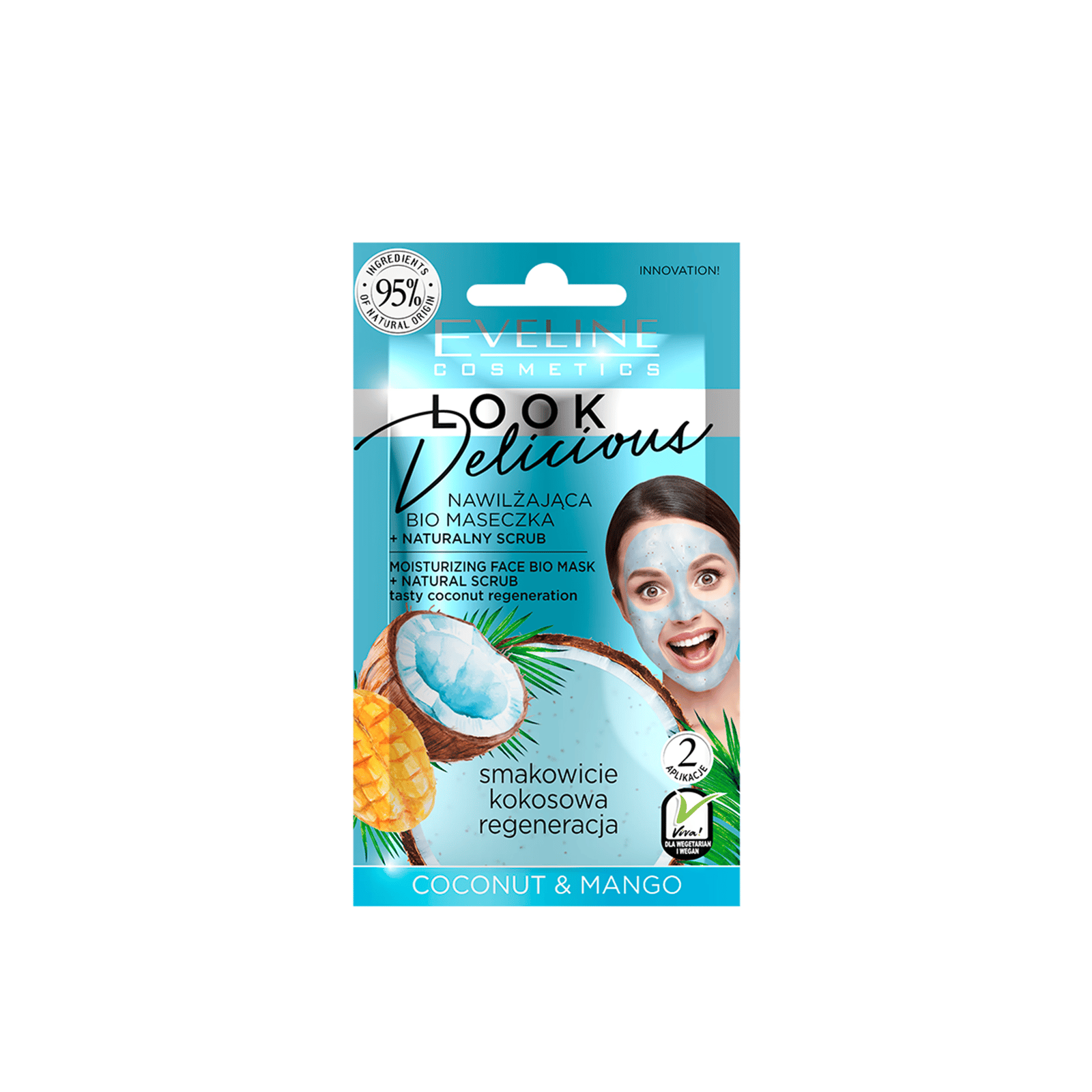 Eveline Cosmetics Look Delicious Moisturizing Face Bio Mask Coconut & Mango 10ml (0.35 fl oz)