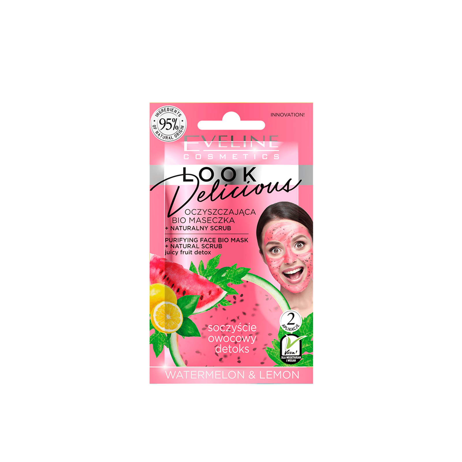 Eveline Cosmetics Look Delicious Purifying Face Bio Mask Watermelon & Lemon 10ml