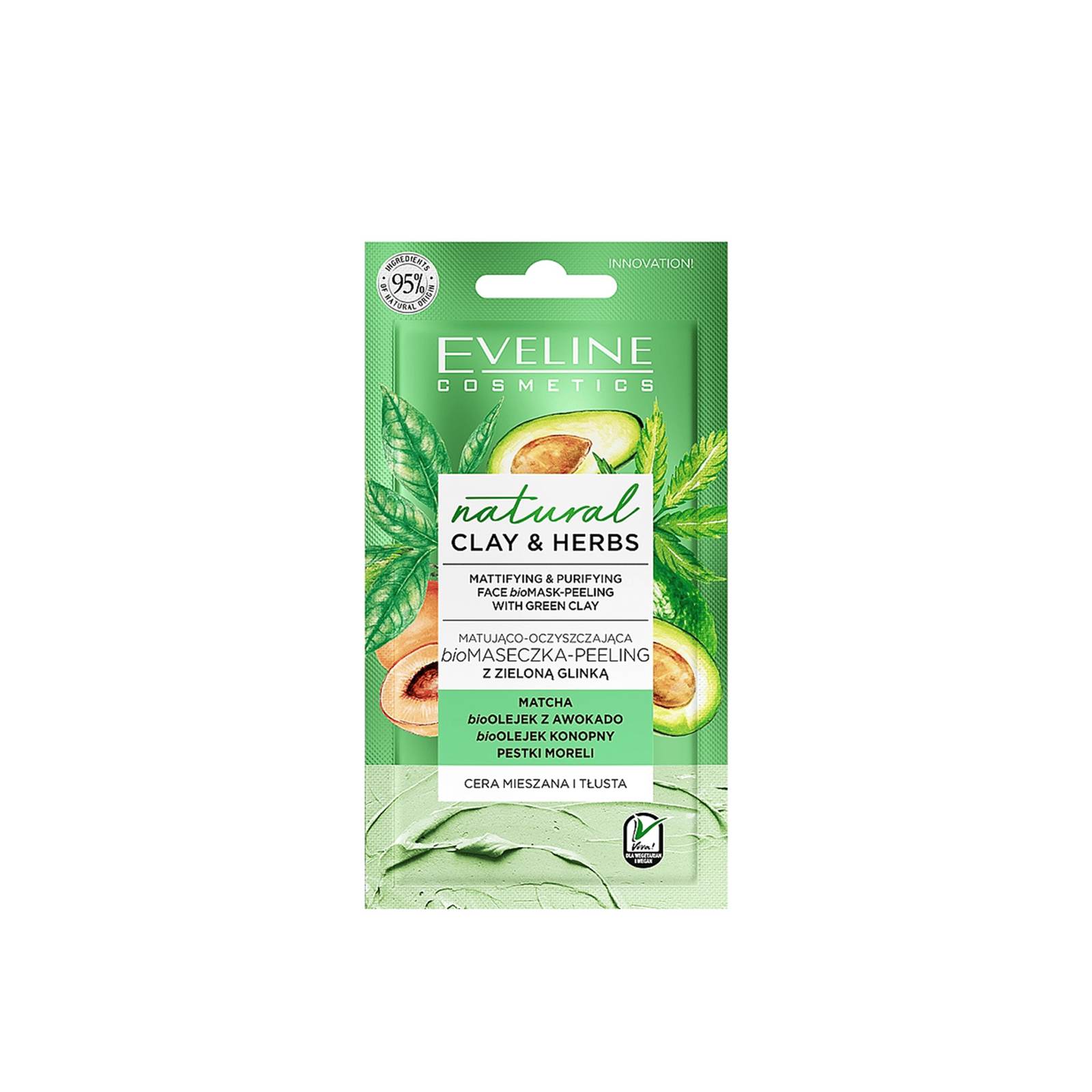 Eveline Cosmetics Natural Clay & Herbs Mattifying & Purifying Bio-Mask 8ml (0.28 fl oz)