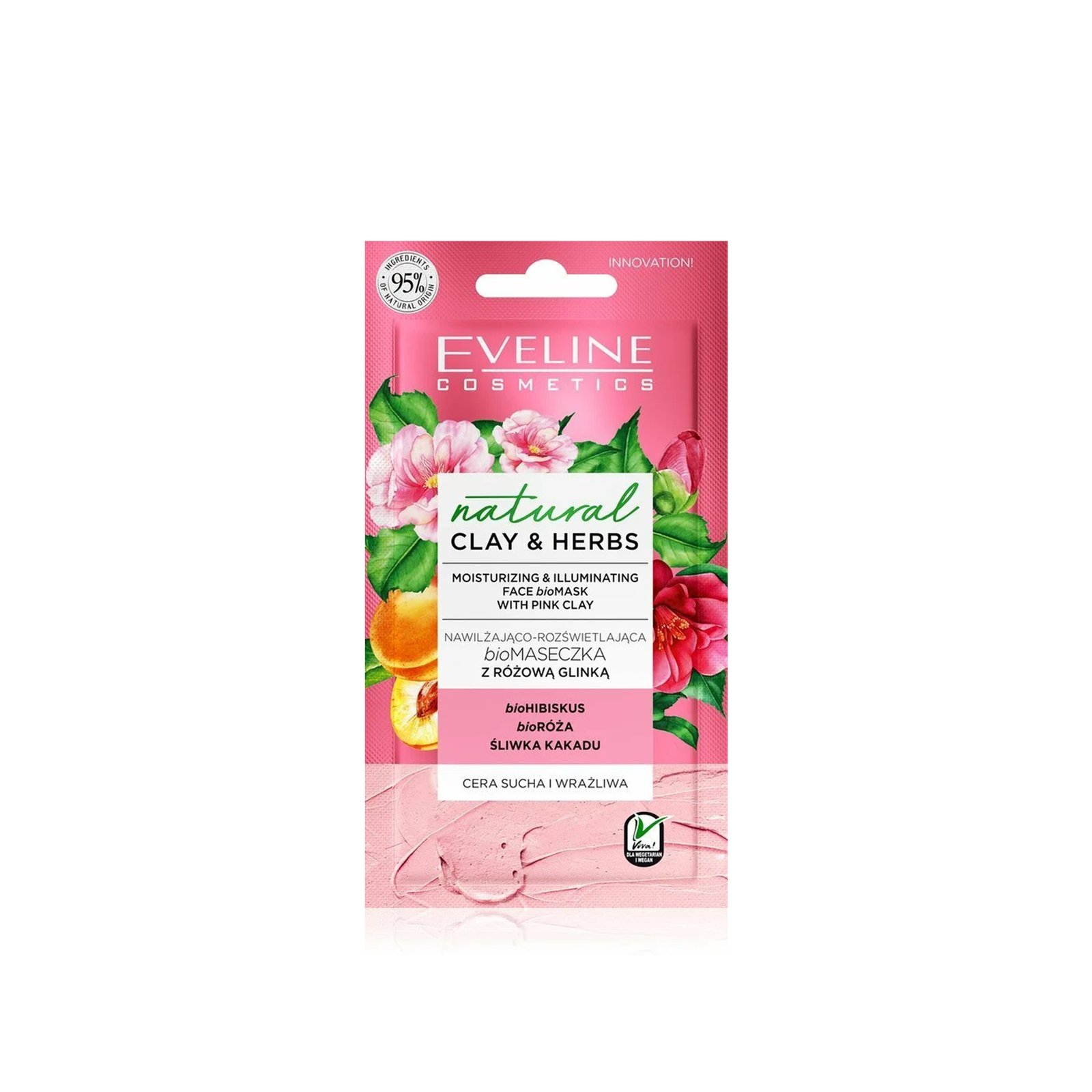 Eveline Cosmetics Natural Clay & Herbs Moisturizing & Illuminating Bio-Mask 8ml (0.28floz)