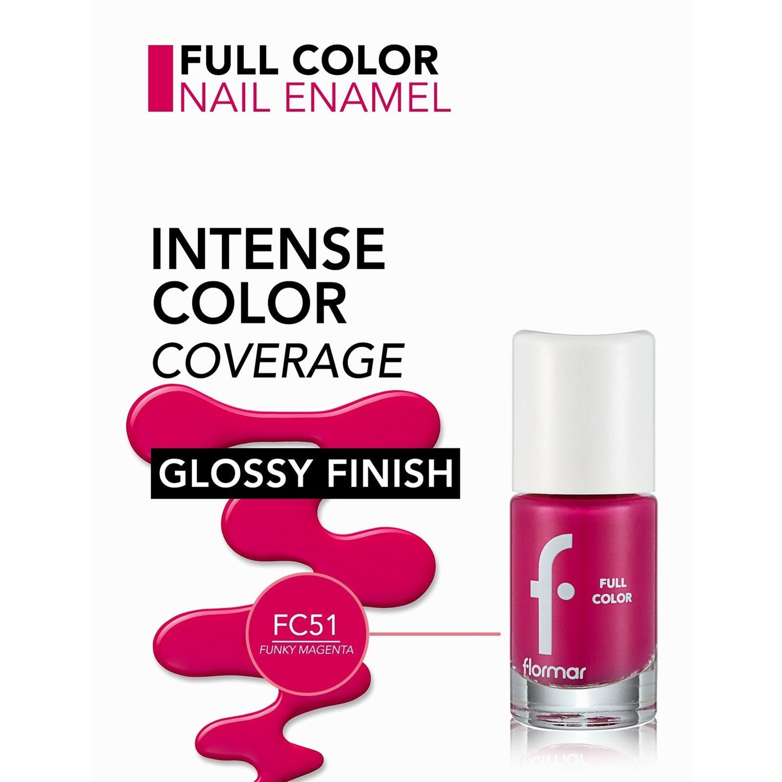Flormar Full Color Nail Enamel 51 Funky Magenta 8ml