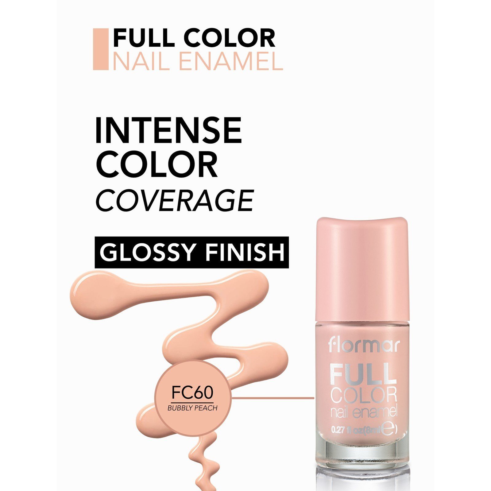 Flormar Full Color Nail Enamel 60 Bubbly Peach 8ml