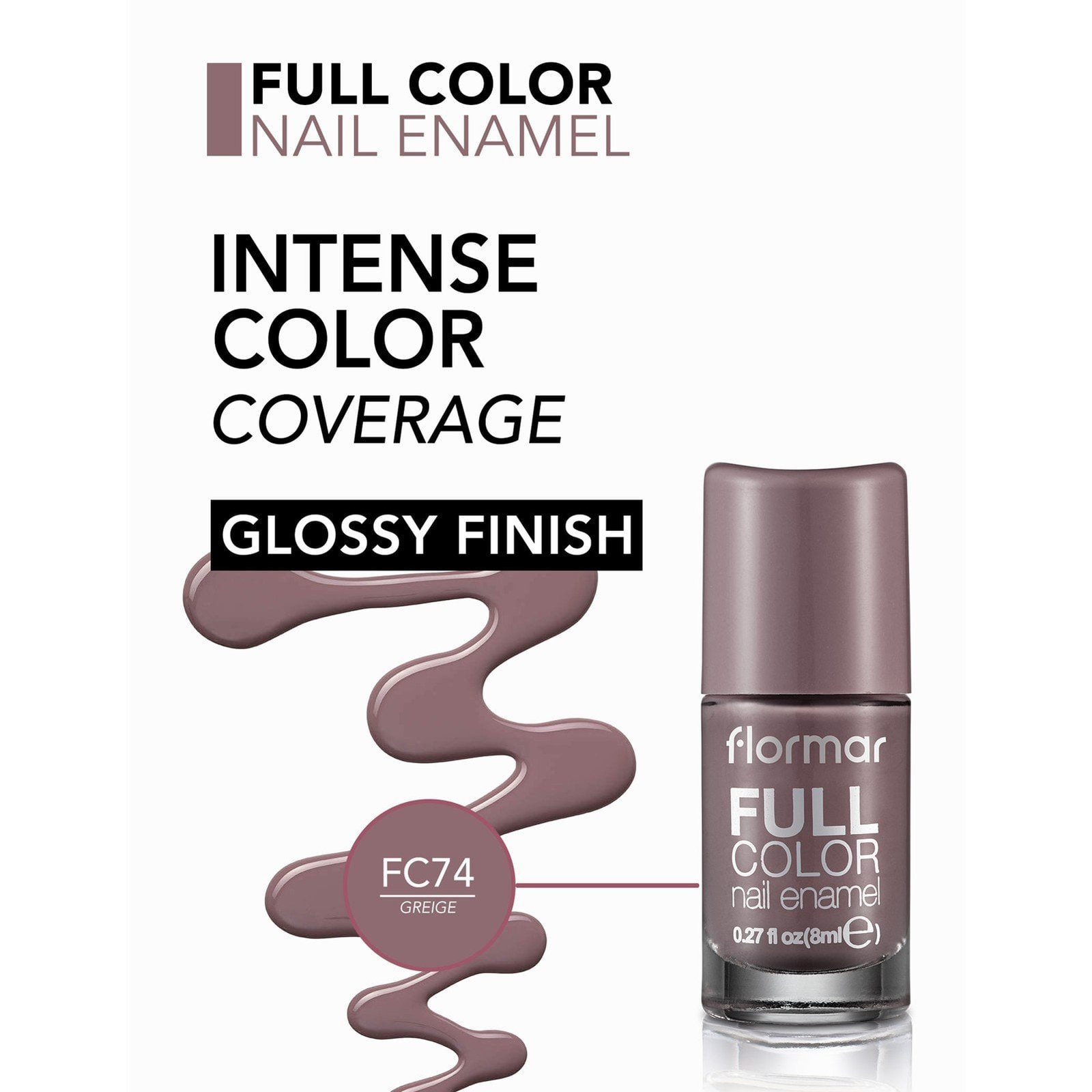 Flormar Full Color Nail Enamel 74 Greige 8ml