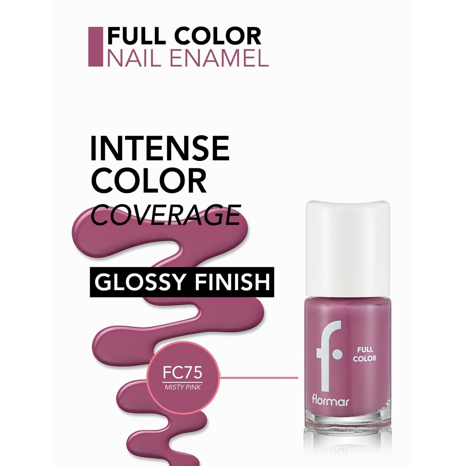 Flormar Full Color Nail Enamel 75 Misty Pink 8ml