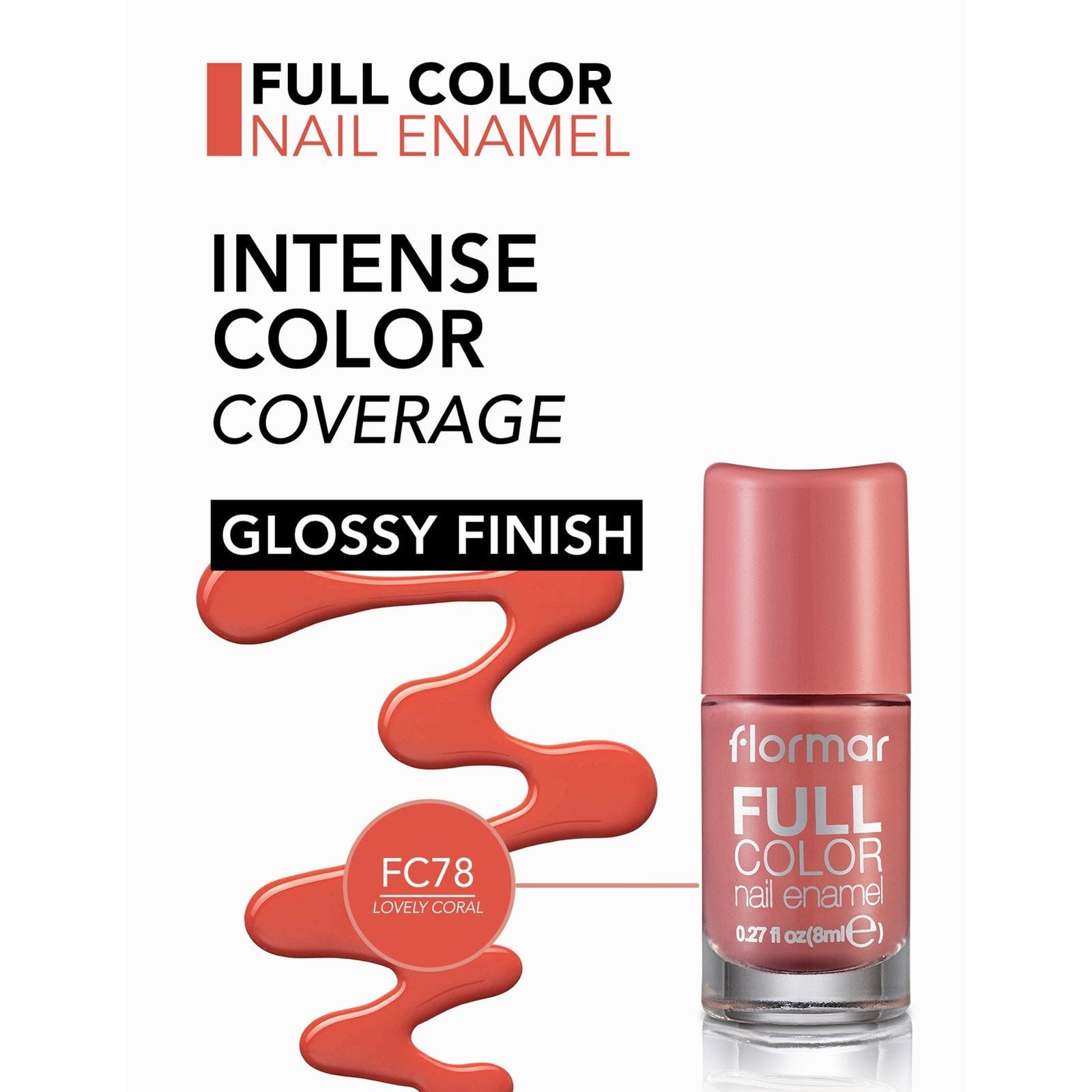 Flormar Full Color Nail Enamel 78 Lovely Coral 8ml