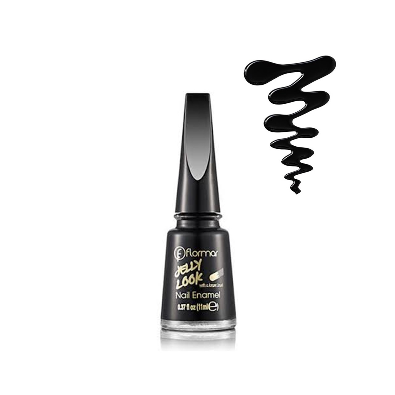 Flormar Jelly Look Nail Enamel 28 Patent Black Leather 11ml