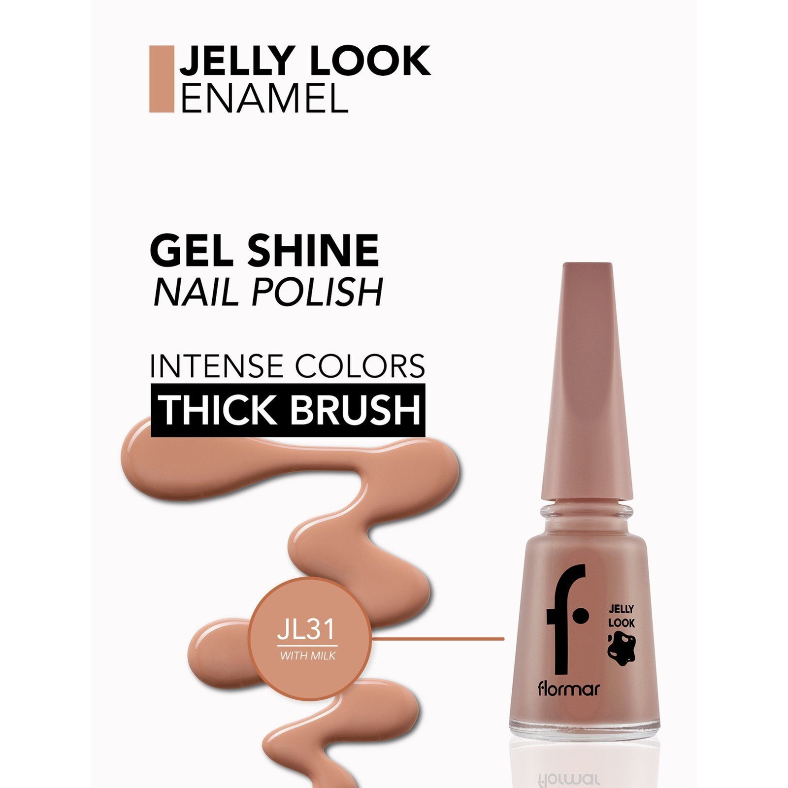 Flormar Jelly Look Nail Enamel 31 Coffee with Milk 11ml (0.37floz)