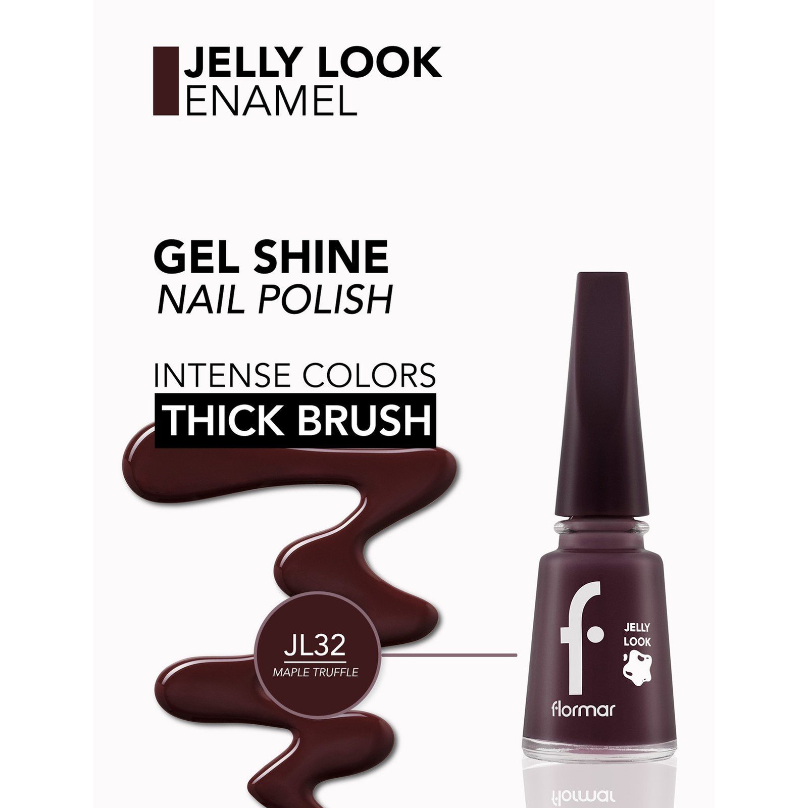 Flormar Jelly Look Nail Enamel 32 Maple Truffle 11ml (0.37floz)