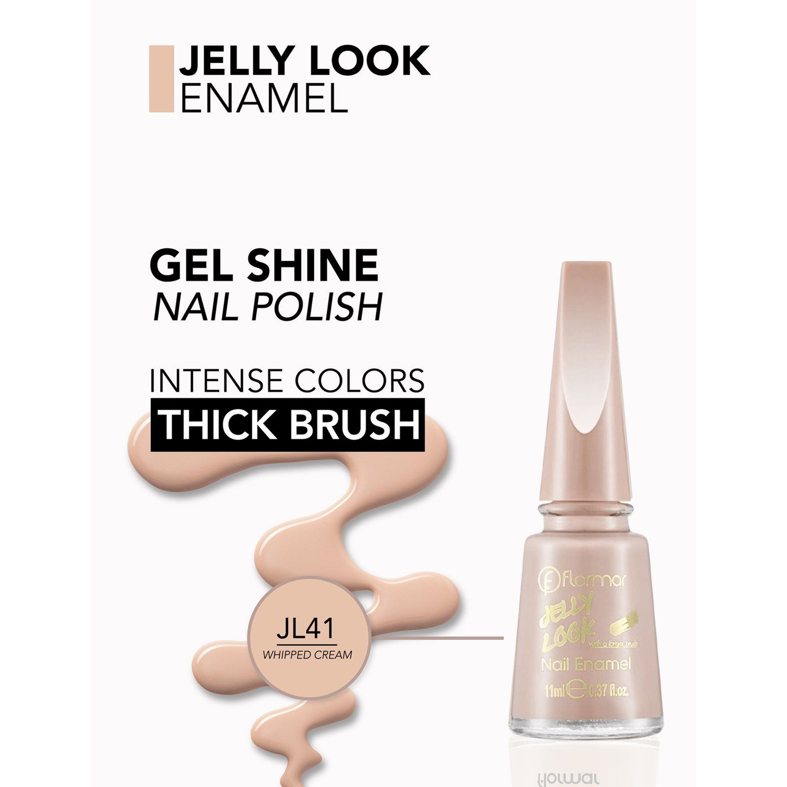 Flormar Jelly Look Nail Enamel 41 Whipped Cream 11ml (0.37floz)
