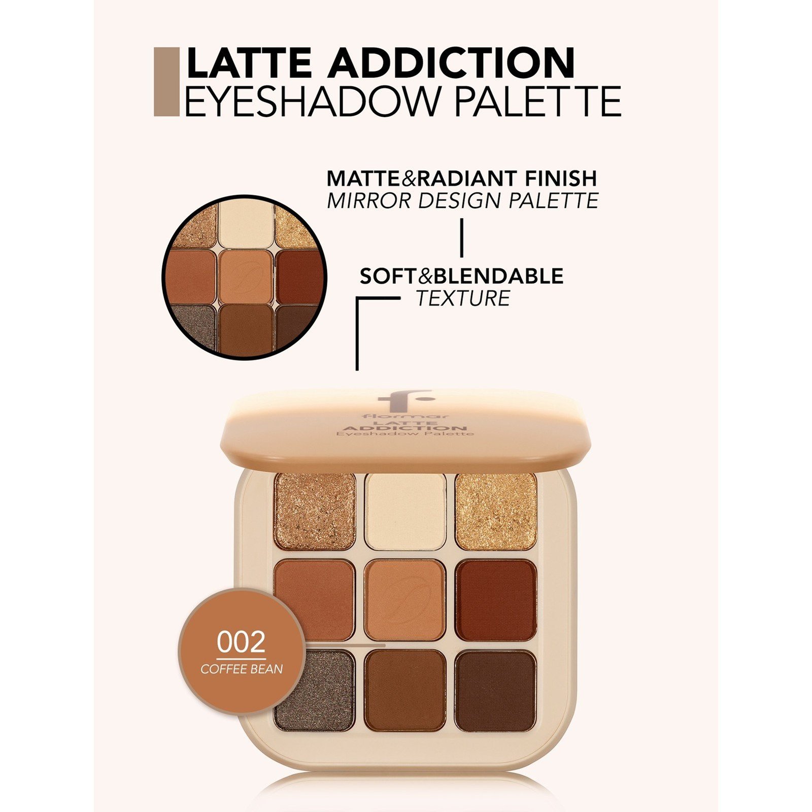 Flormar Latte Addiction Eyeshadow Palette 002 Coffee Bean