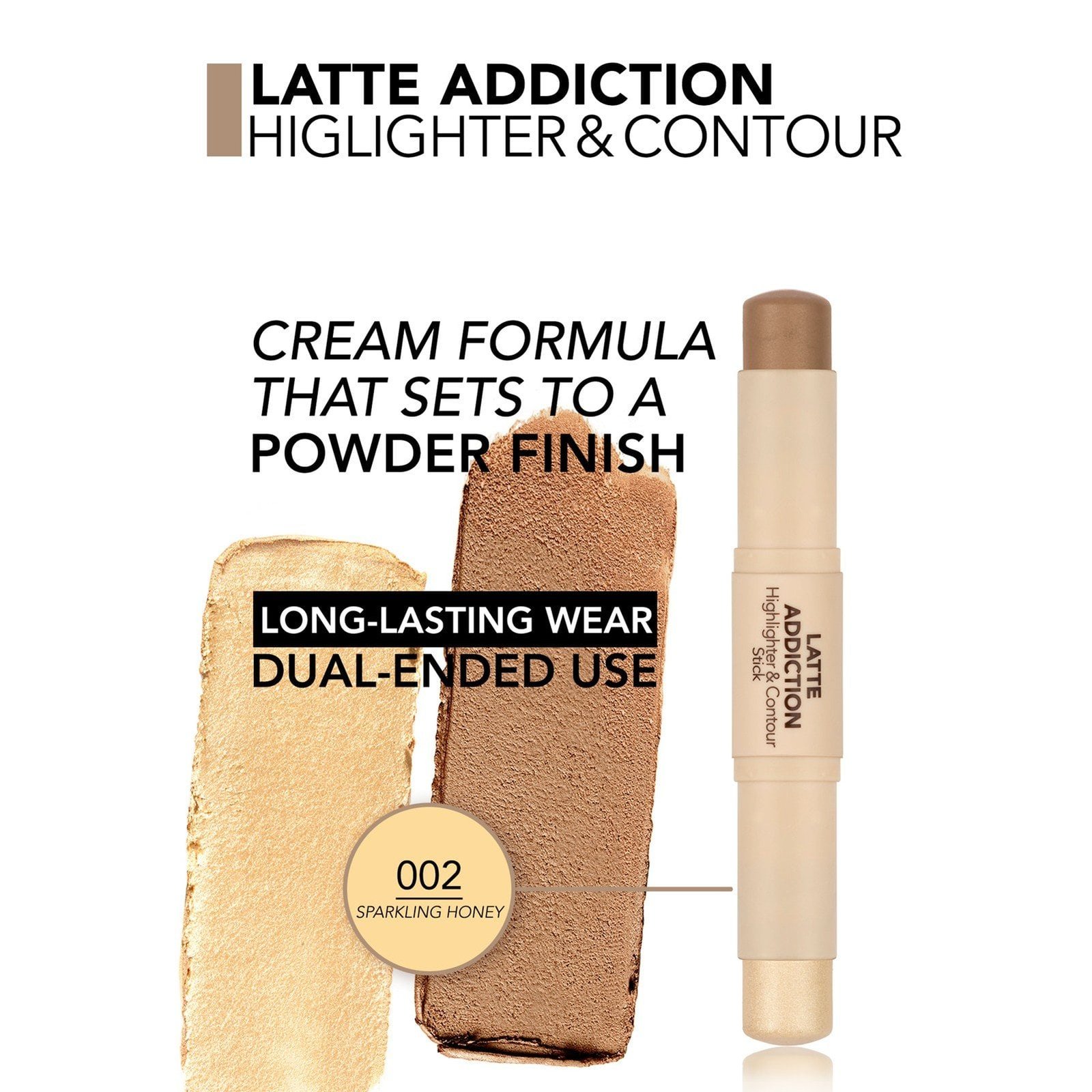 Flormar Latte Addiction Highlighter & Contour Stick 002 Sparkling Honey 2x4g (2x0.14oz)