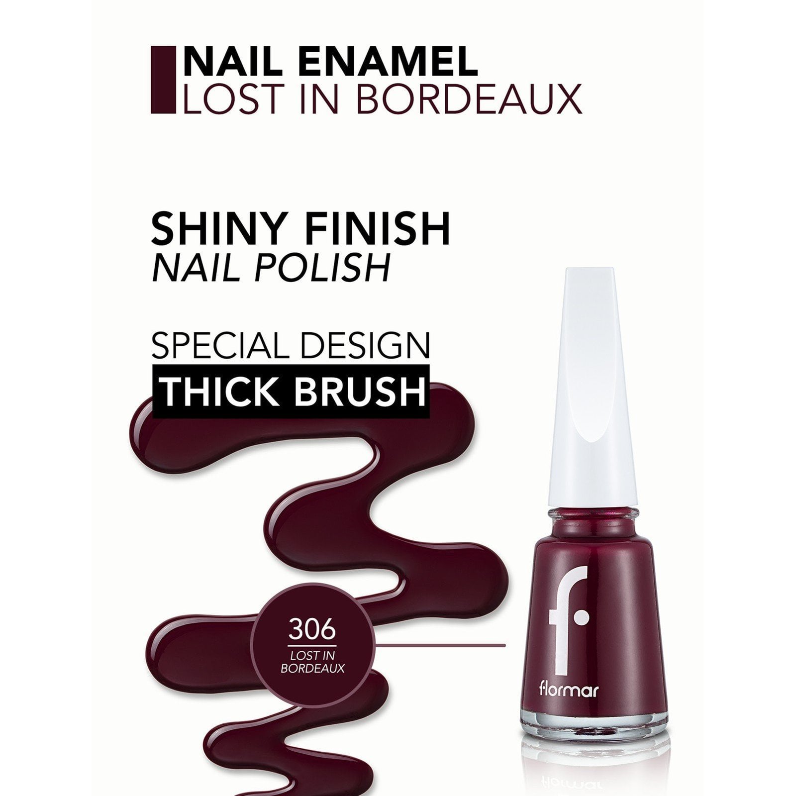 Flormar Nail Enamel 306 Lost In Bordeaux 11ml (0.37floz)
