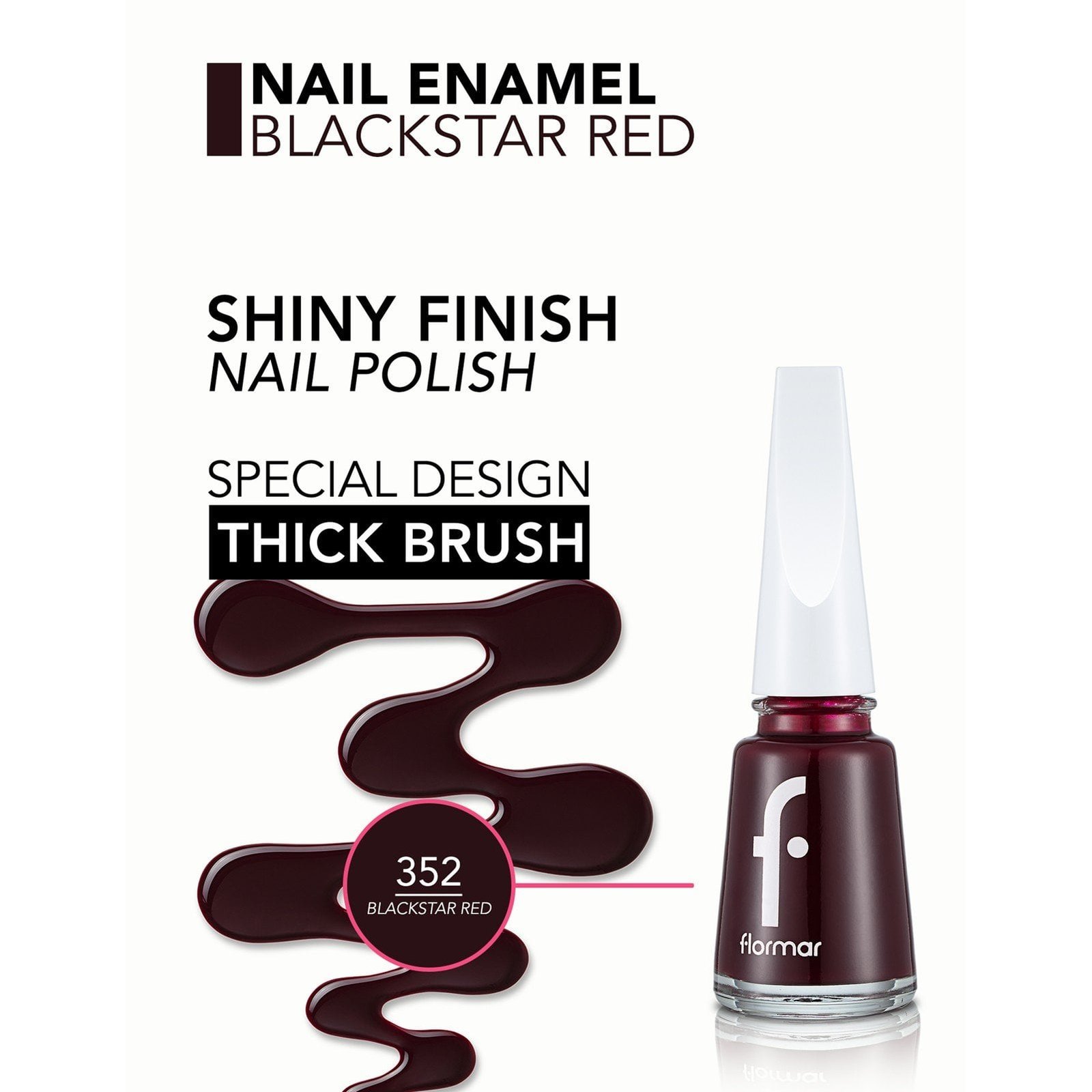 Flormar Nail Enamel 352 Blackstar Red 11ml (0.37floz)