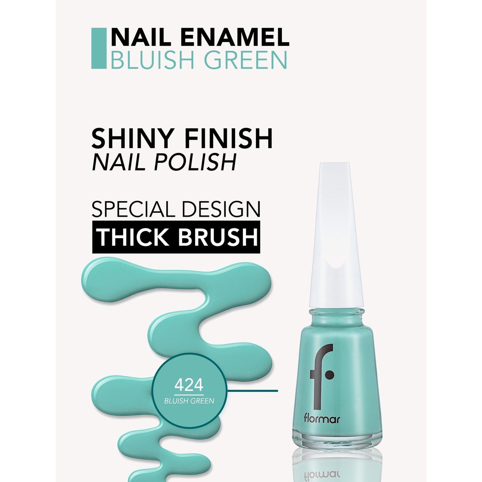 Flormar Nail Enamel 424 Bluish Green 11ml