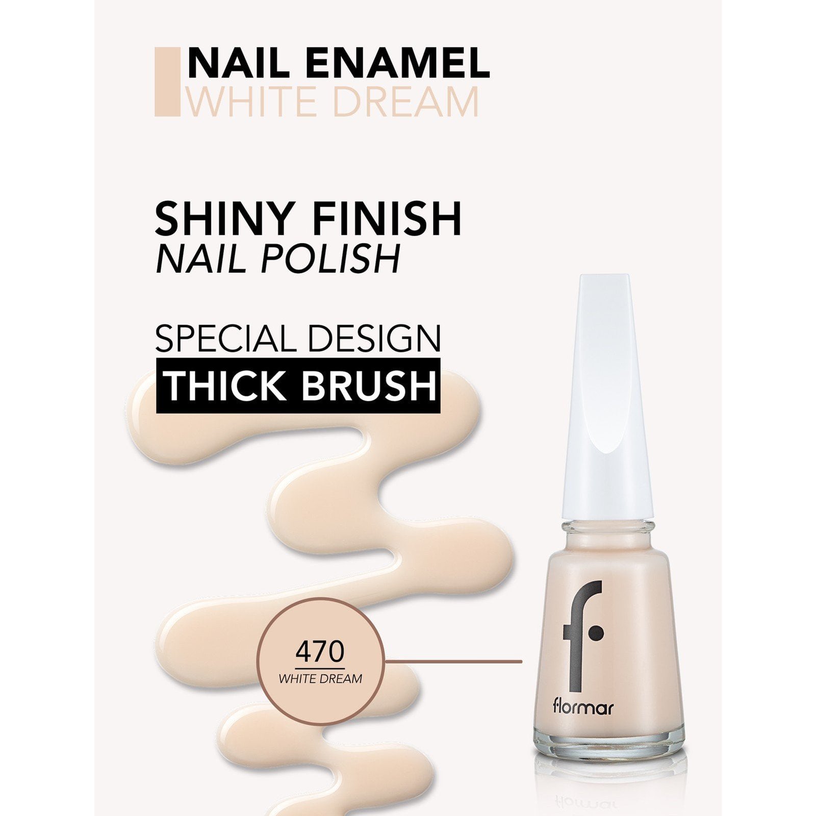 Flormar Nail Enamel 470 White Dream 11ml