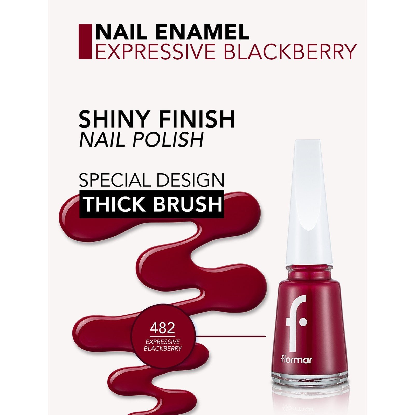 Flormar Nail Enamel 482 Expressive Blackberry 11ml