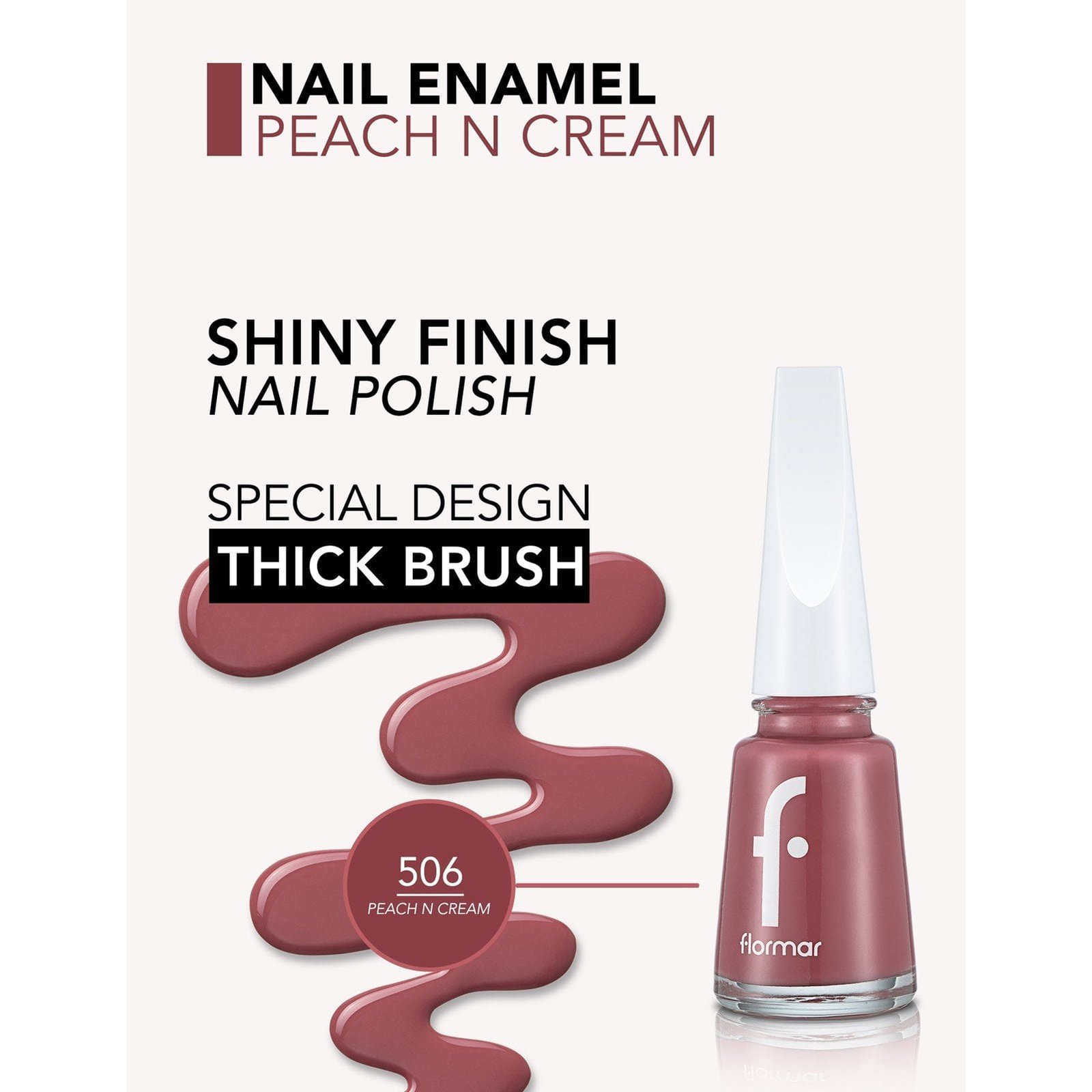Flormar Nail Enamel 506 Peach'n Cream 11ml
