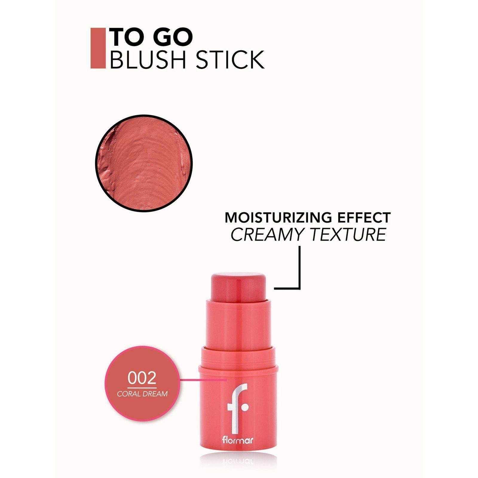 Flormar To Go Blusher Stick 02 Coral Dream 4g