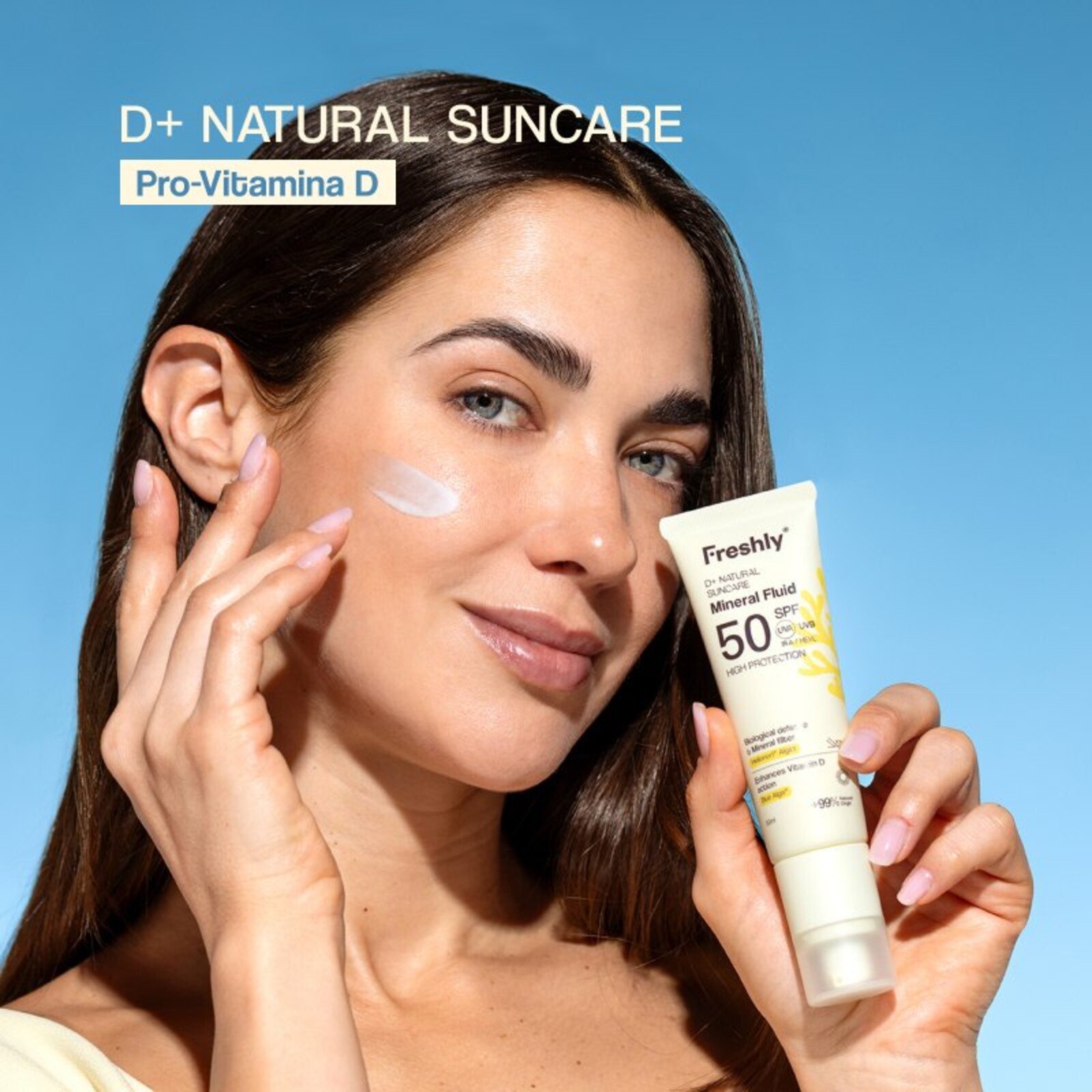 Freshly Cosmetics D+ Natural Suncare Mineral Fluid Sunscreen SPF50 50ml