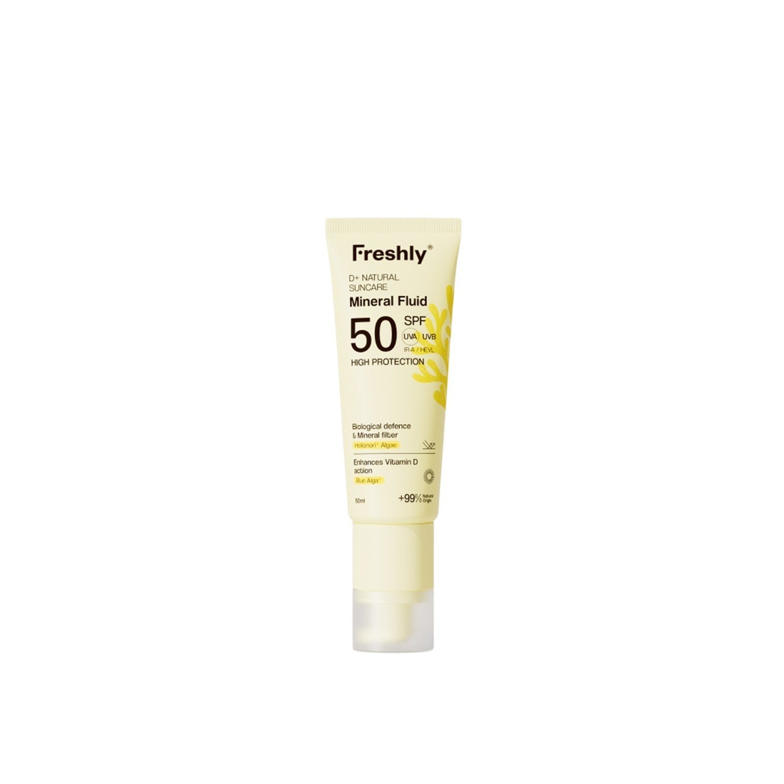 Freshly Cosmetics D+ Natural Suncare Mineral Fluid Sunscreen SPF50 50ml