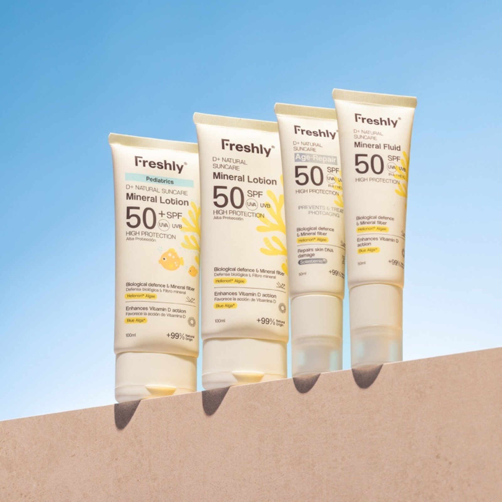 Freshly Cosmetics D+ Natural Suncare Mineral Lotion Sunscreen SPF50 100ml