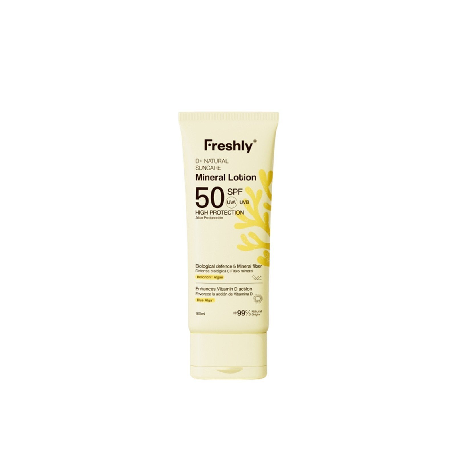 Freshly Cosmetics D+ Natural Suncare Mineral Lotion Sunscreen SPF50 100ml
